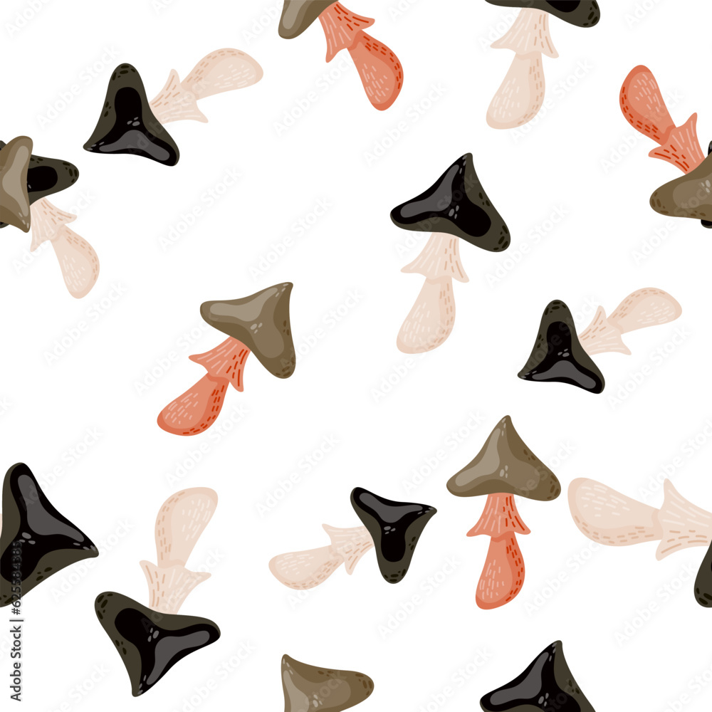 Psychedelic mushrooms seamless pattern. Magical fly agaric wallpaper.