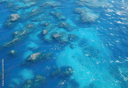 sea water texture, a close up photo of blue waters from an airplane