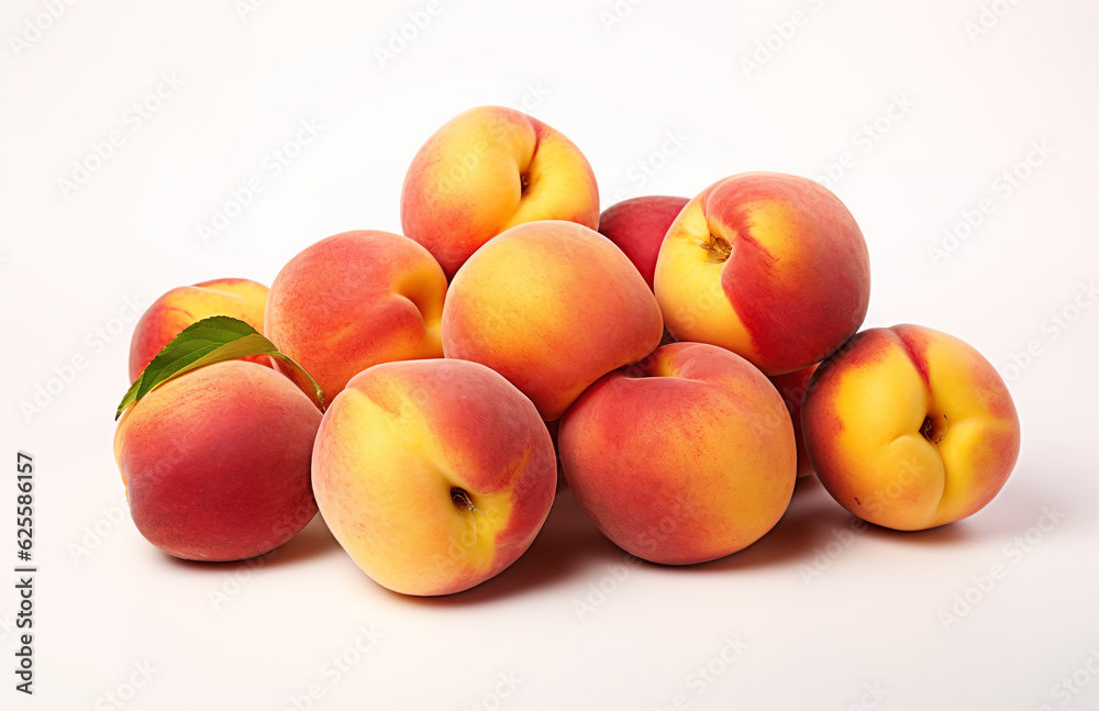 peaches on a white background peaches on a white background