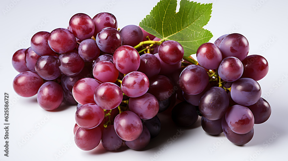 Fototapeta premium Organic fresh grape fruits on white background