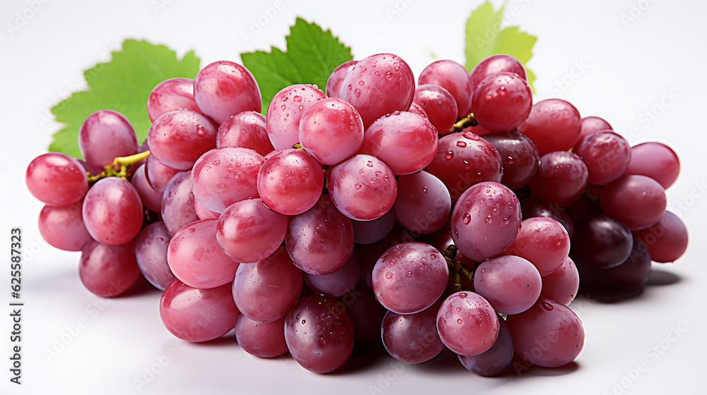 Organic fresh grape fruits on white background Organic fresh grape fruits on white background