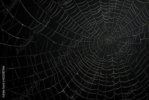Spider web on a black background. © OleksandrZastrozhnov