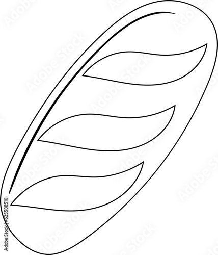 French Baguette Outline Illustration
