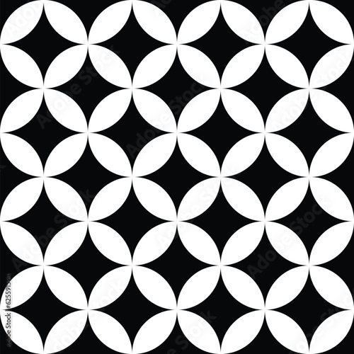Interlocking, intersecting circles, rings. Repeatable seamless pattern. Vecto...