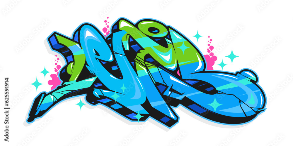 Colorful Abstract Urban Graffiti Street Art Word Lets Lettering Vector Illustration Template Element - obrazy, fototapety, plakaty 