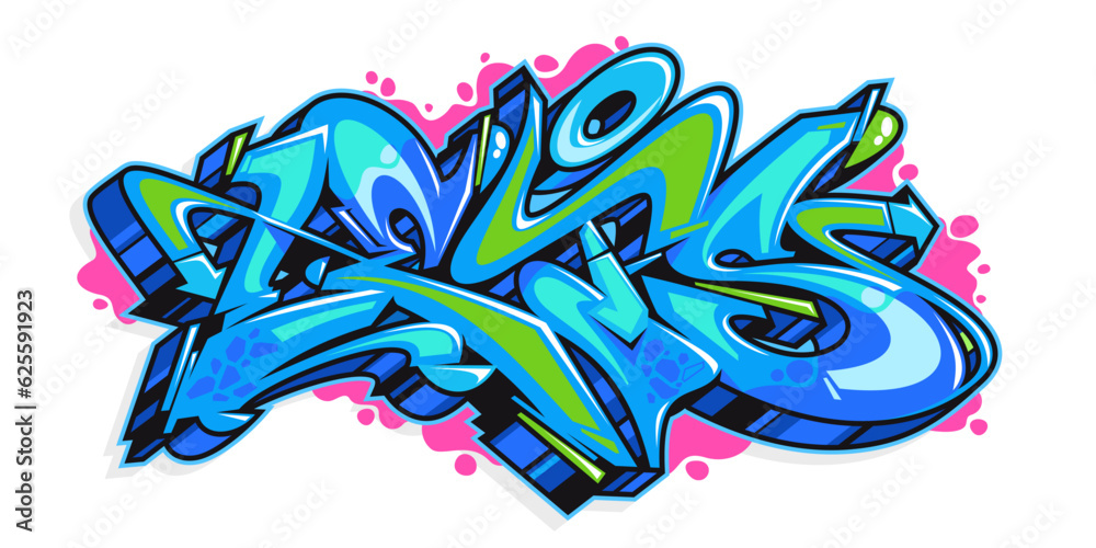 Obraz premium Colorful Abstract Urban Graffiti Street Art Word Lets Lettering Vector Illustration Template Element