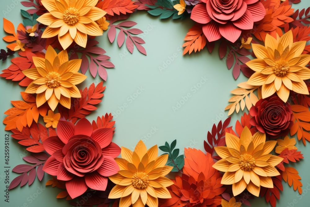 Fototapeta premium Colorful paper flower heads isolated on white, AI Generated
