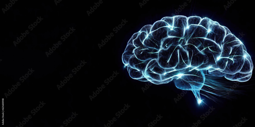 Obraz premium The Art and Science of the Human Brain, Generative AI