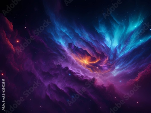 Colorful space galaxy cloud