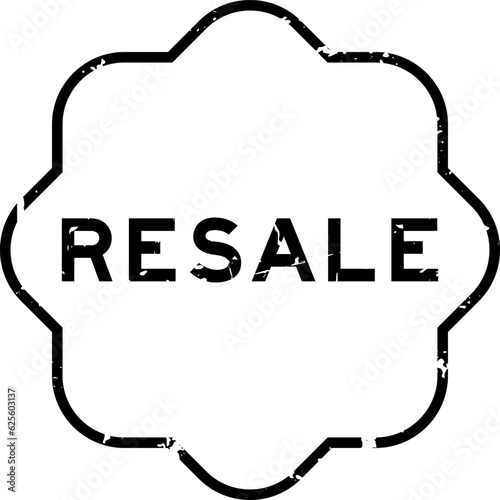 Grunge black resale word rubber seal stamp on white background