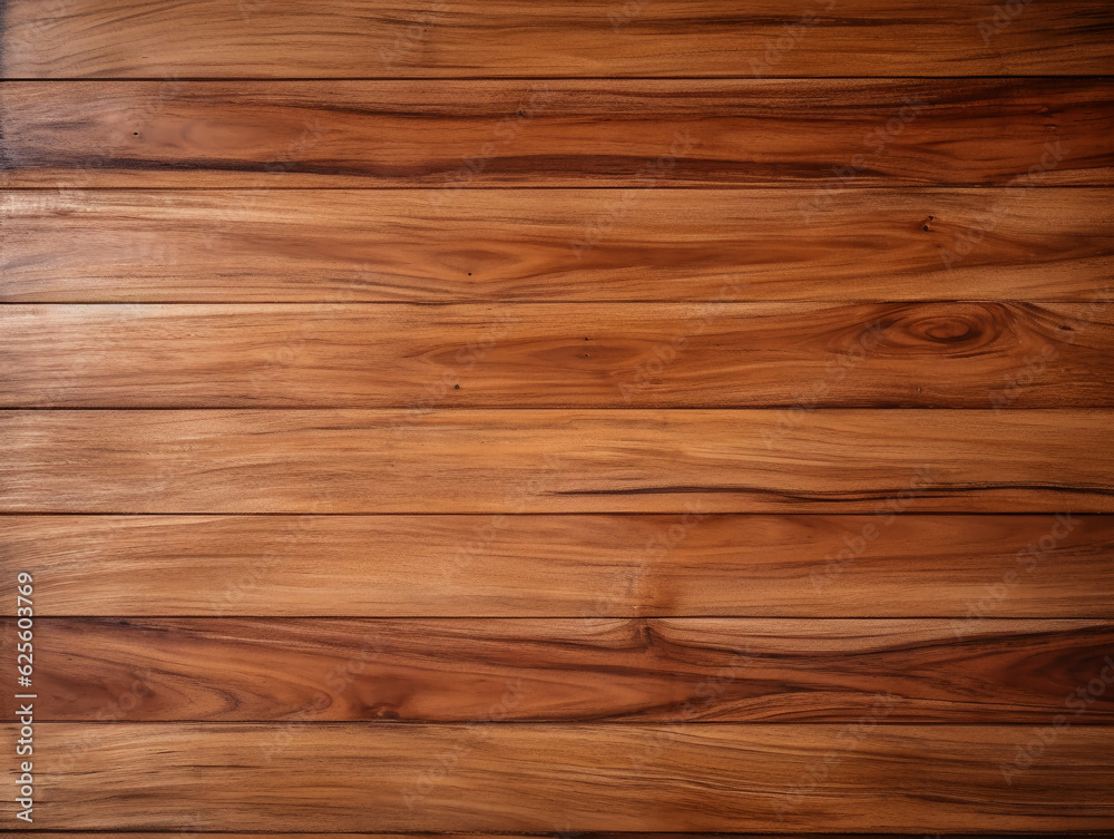 Top view abstract background surface with texture of brown wooden planks. Natural drawing on boards. Texture of retro wooden background. AI generation