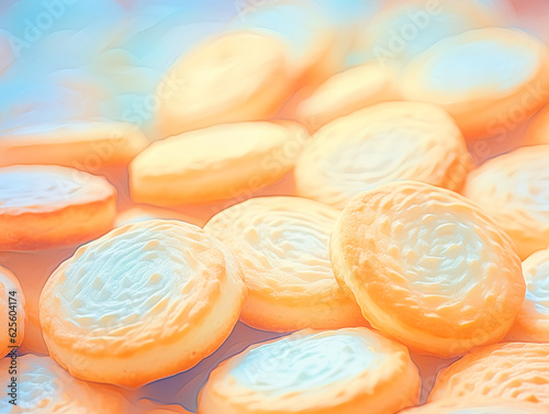 Abstract pastel icing cookies background. 