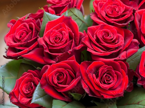 A bouquet of beautiful roses. Bouquet of red roses. Red roses