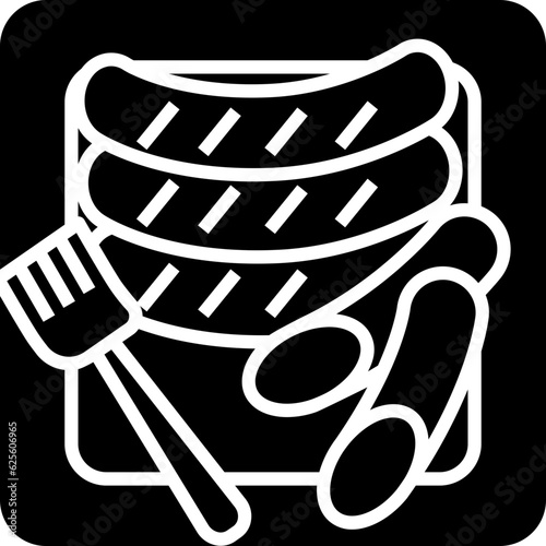 Sausage icon, element for decoration.