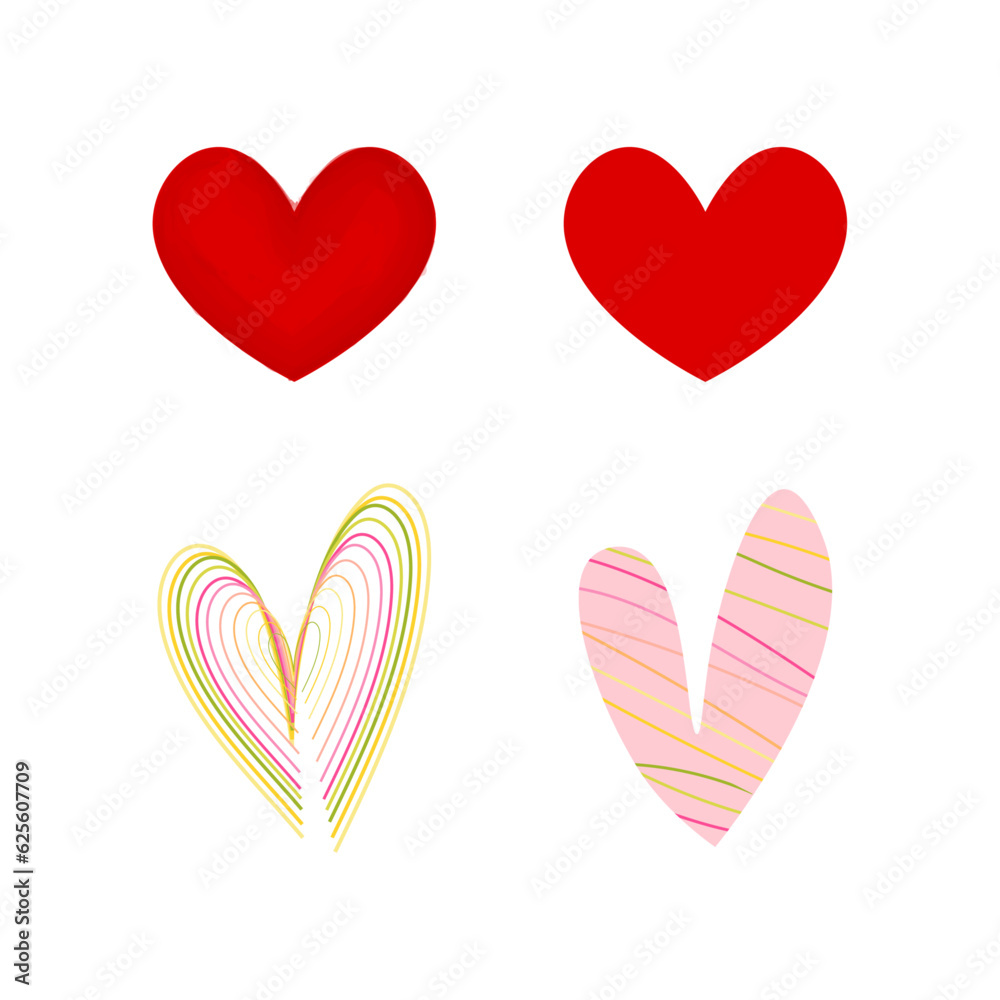 heart. set of heart shapes. Collection of heart illustrations, Love symbol icon set, love symbol vector