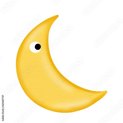cute moon watercolor 