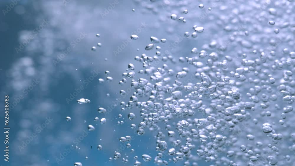 High speed shooting, natural gushing, clear, mineral water, bubbles