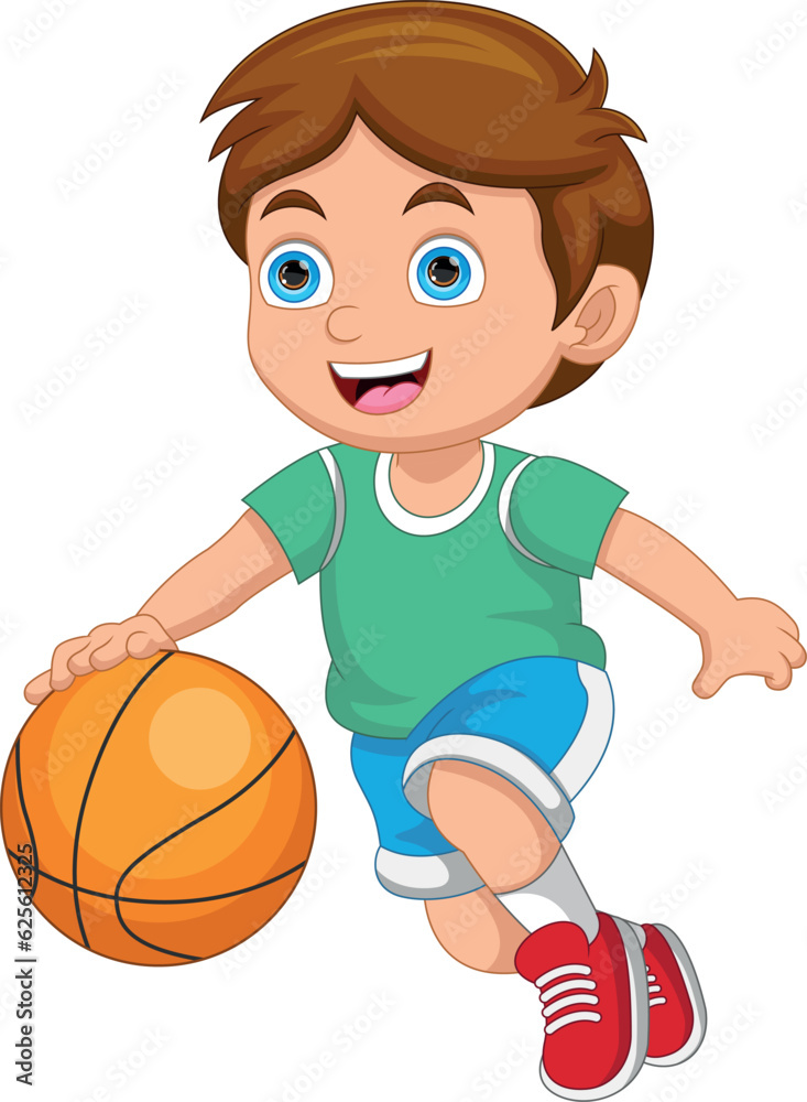 cartoon little boy playing basketball cartoon little boy playing basketball