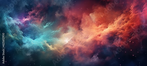 Galaxy nebula gas storm clouds background. Generative AI technology.