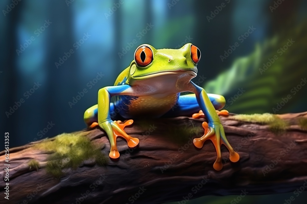 Fototapeta premium Tree Frog Close-up - Generative ai