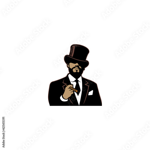 Man Cigar suit top hat