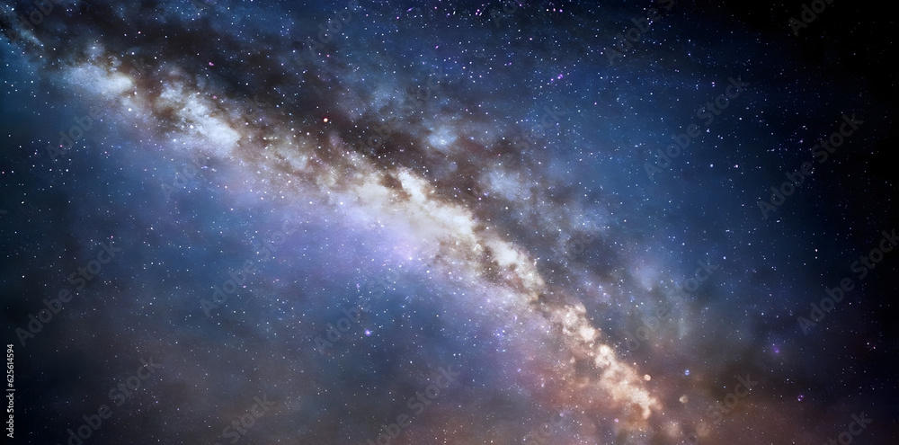 Panorama milky way galaxy with stars and space dust in the universe - ai generative