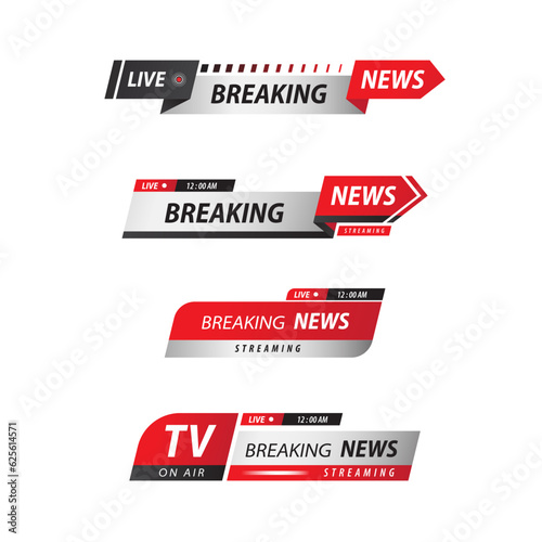 Breaking news Live stream banners collection template vector_20230720