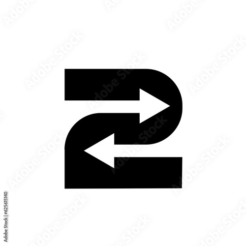 Free Download two 2 logo letter monogram minimal modern design template - GFXLoad