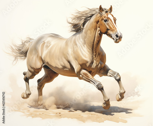 White brown blue horse mane tail hooves an animal is a friend of a person, a pet