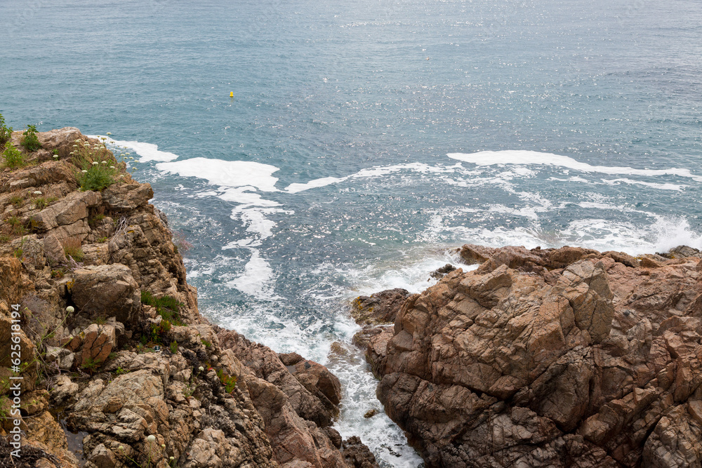 Rocks and rough sea on the Catalan Costa Brava