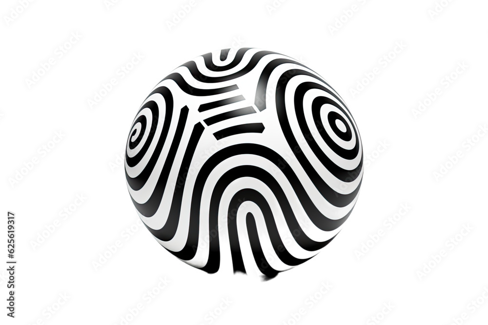 black and white patterned orb ball abstract futuristic background, isolated on a transparent background, generative ai black and white patterned orb ball abstract futuristic background, isolated on a transparent background, generative ai