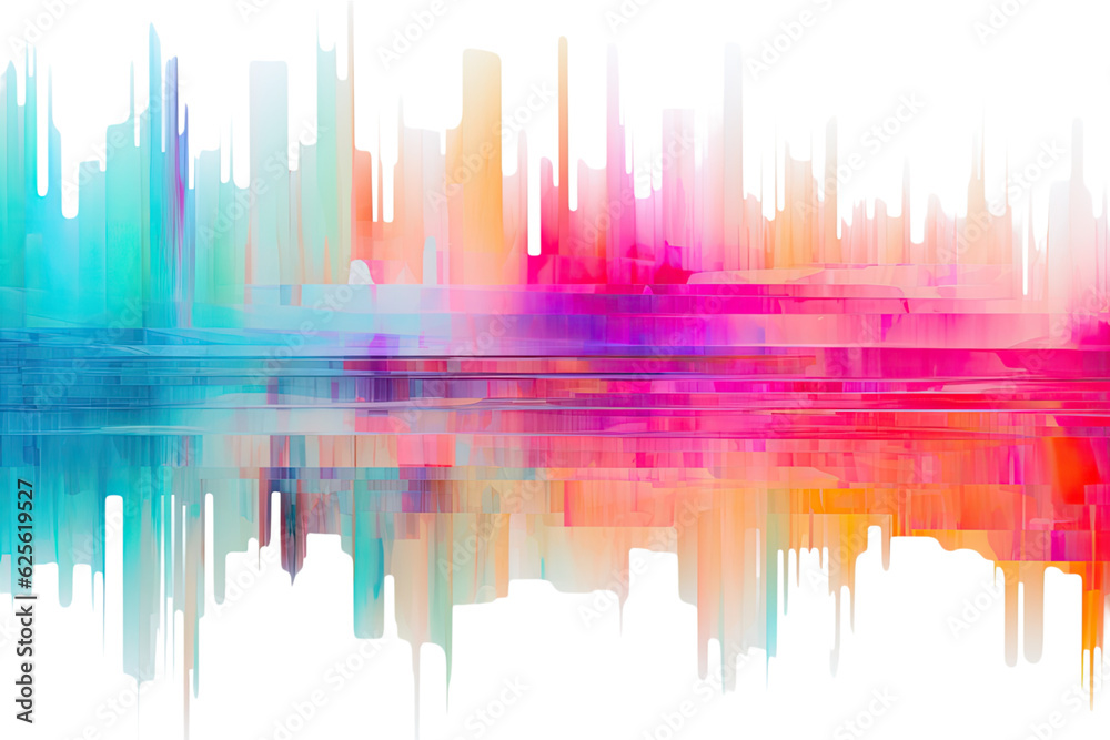 Obraz premium colorful abstract futuristic background, isolated on a transparent background, generative ai