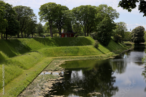 View of the moat surrounding the Kastellet fortress in Copenhagen