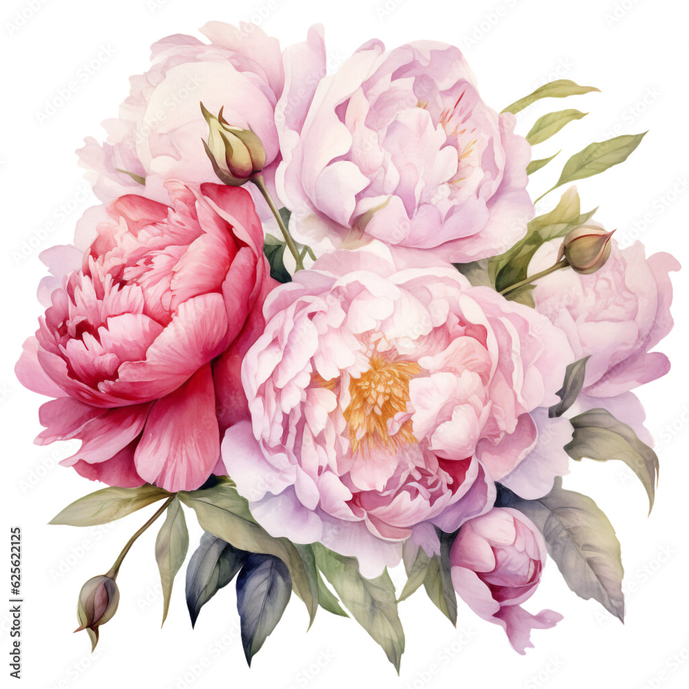 Beautiful Flowers Watercolor Clip Art, Floral Watercolor Illustration, Flowers Clip Art, Flower Bouquet Watercolor Clip Art