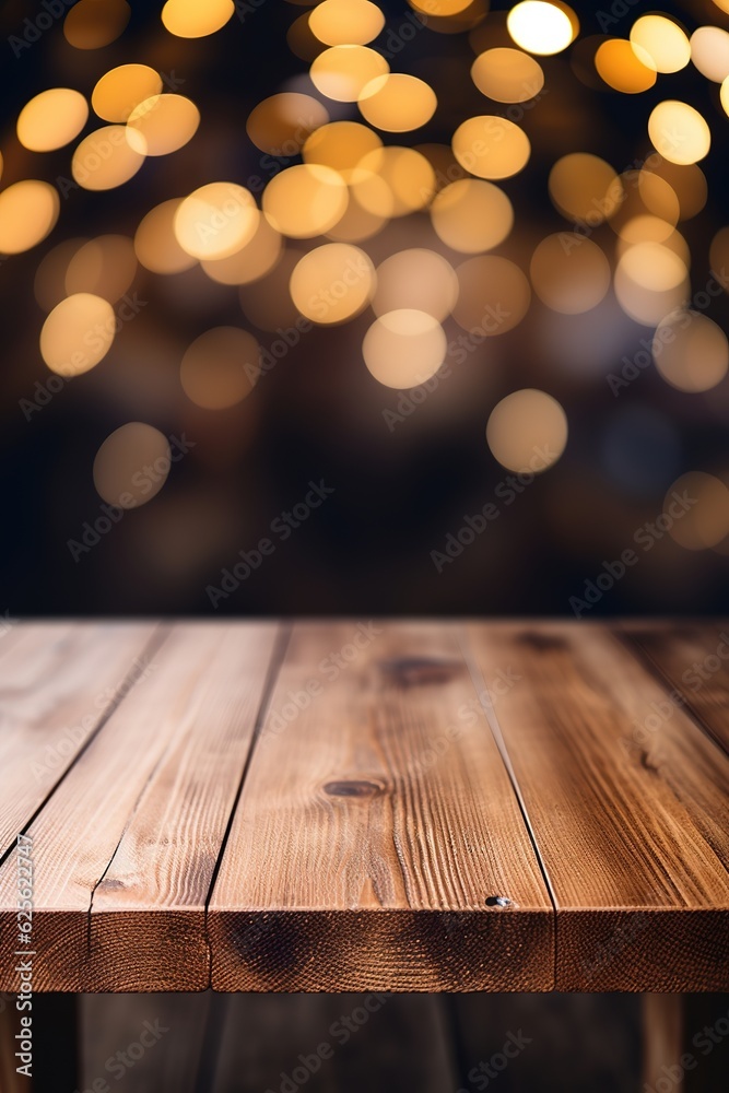 Wooden Table with Blur or Bokeh Background Wooden Table with Blur or Bokeh Background