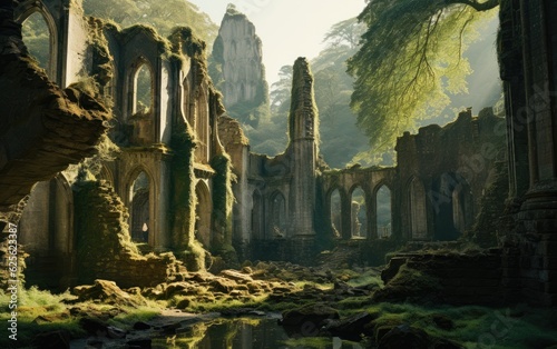 The magnificent cathedral is now moss-covered ruins.