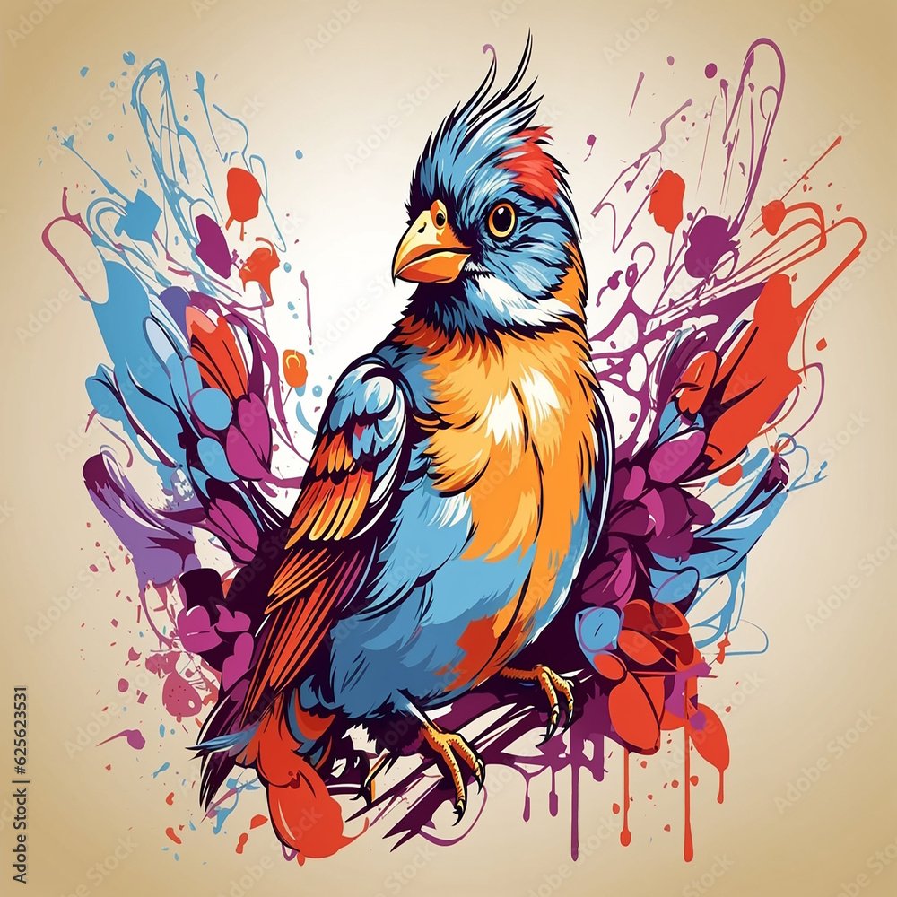 Fototapeta premium parrot on a branch wallpaper and background generated by AI