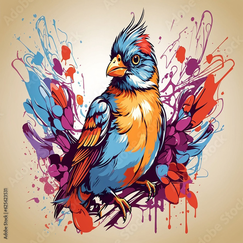 parrot on a branch wallpaper and background generated by AI