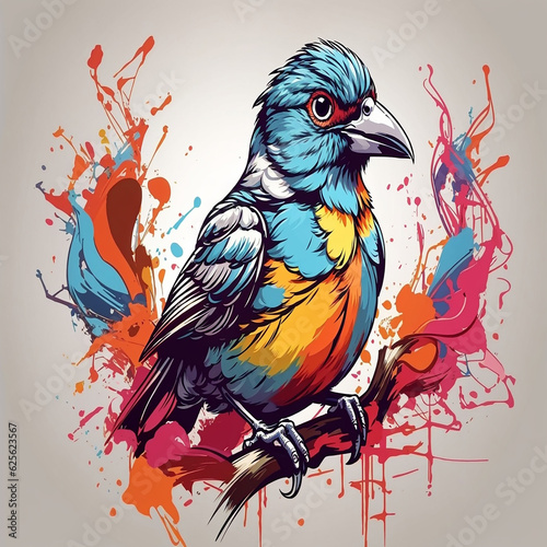 parrot on a branch wallpaper and background generated by AI