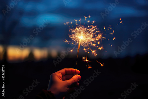 Sparkler Adding Touch Of Wonder To The Night. Generative AI