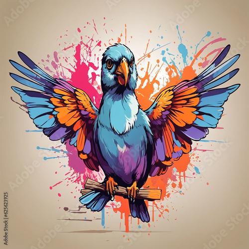 parrot on a branch wallpaper and background generated by AI