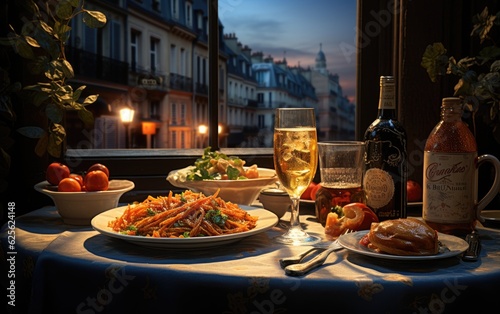 Restaurant food in the Paris. photo