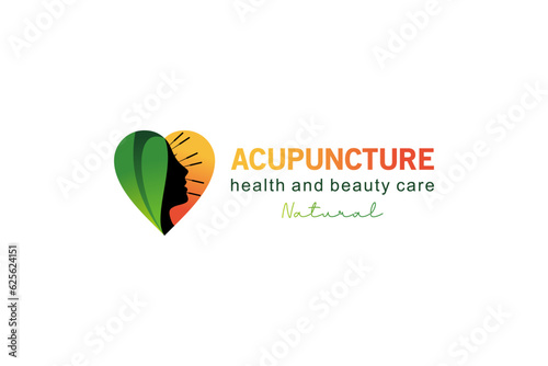 Female beauty acupuncture logo design, natural acupuncture treatment and healing logo