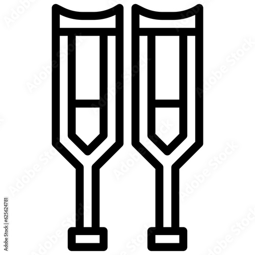crutch line icon,linear,outline,graphic,illustration