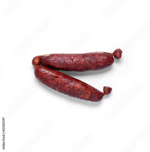 Cuadro en lienzo raw spanish red chorizo from above with a semitransparent shadow