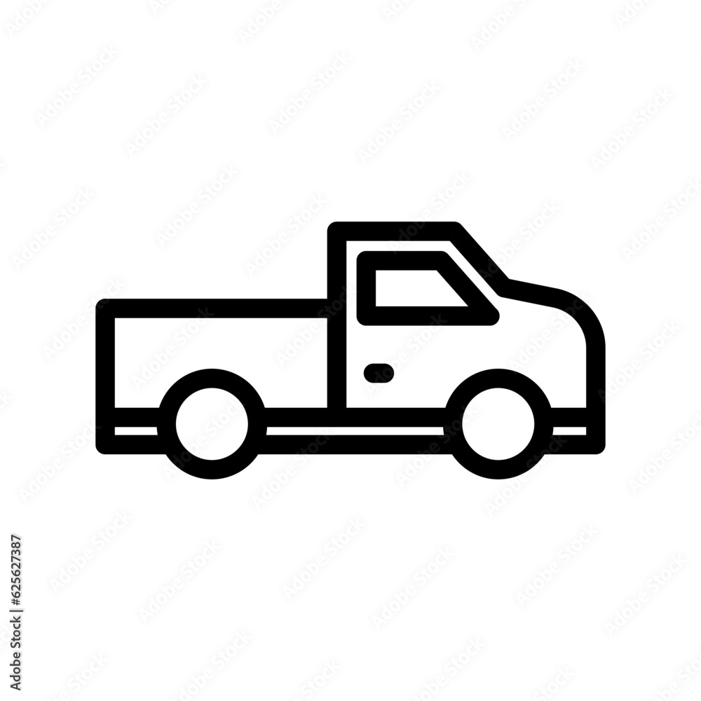 pickup truck line icon illustration vector graphic. Simple element illustration vector graphic, suitable for app, websites, and presentations isolated on white background
