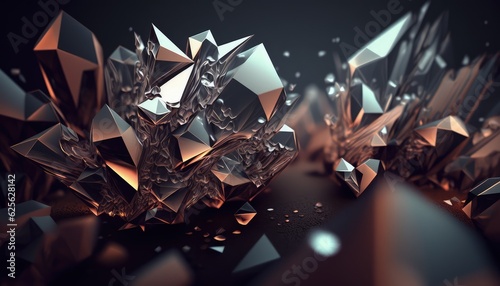 beautiful and abstract broken crystal wallpaper with edge generative ai