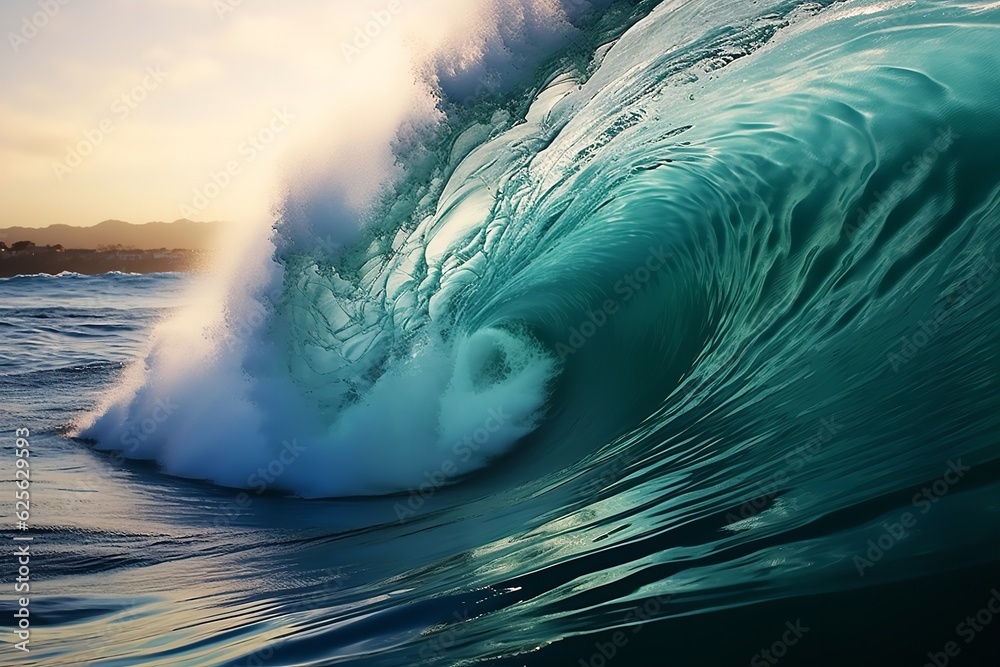 photo of a big wave on the sea ocean photo of a big wave on the sea ocean