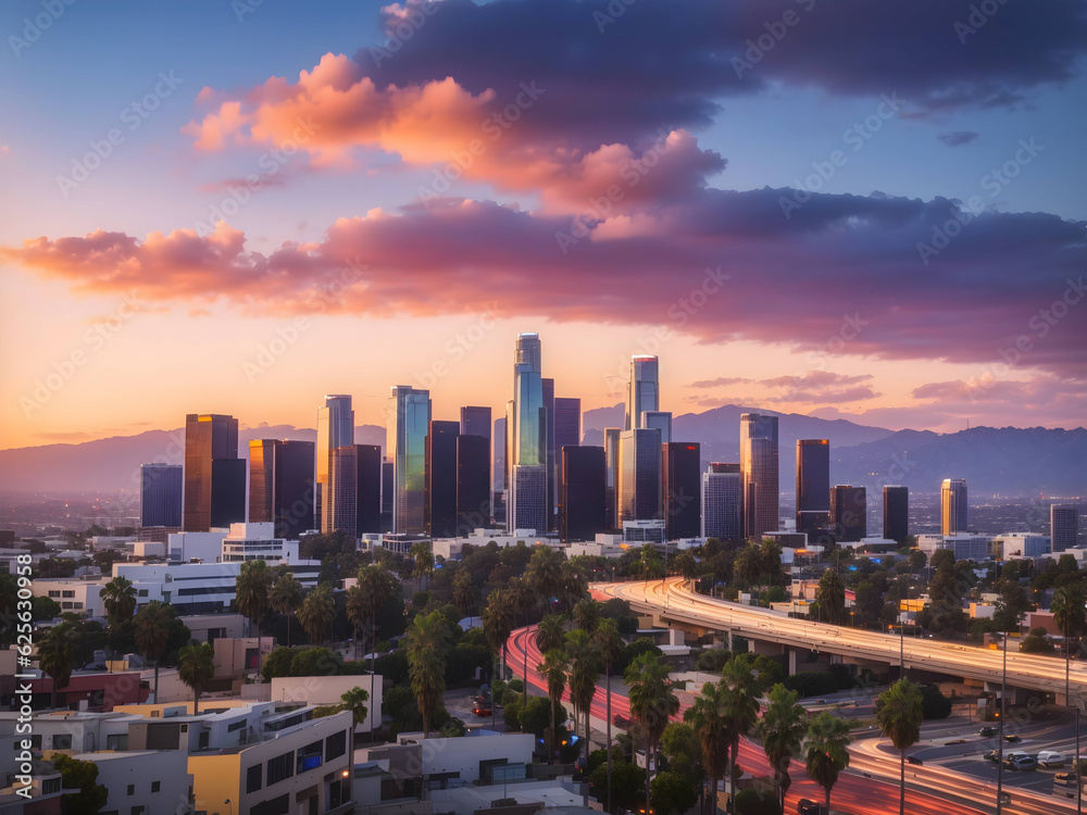 Fototapeta premium sunset city in california