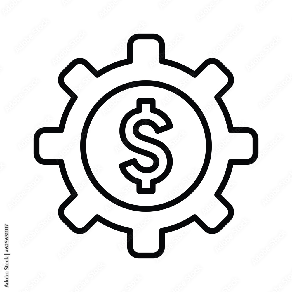 financial setting Icon. Line, outline design. financial setting Icon. Line, outline design.